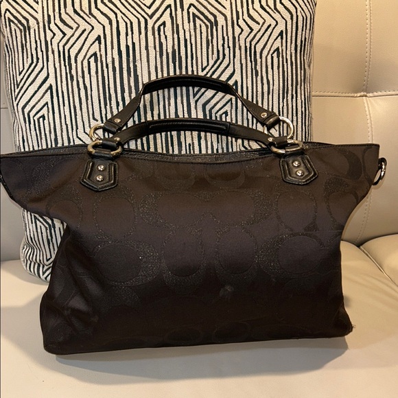 Coach Campbell Izzy Black Metallic Signature Buckle Tote - Picture 8 of 14
